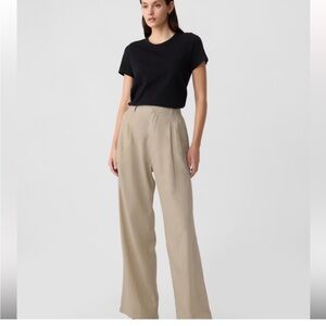 Gap women’s beige linen easy trouser pants size 14